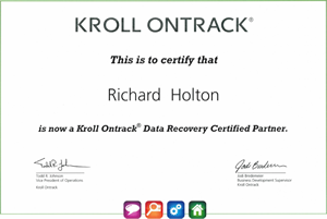Kroll Ontrack Certificate for Data Recovery