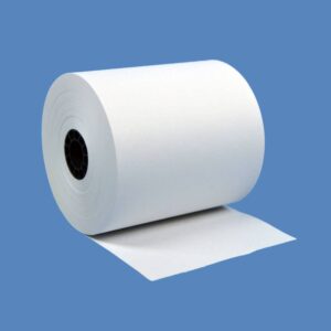3″ x 150′ White 1-Ply Bond Paper Rolls (50 Rolls)