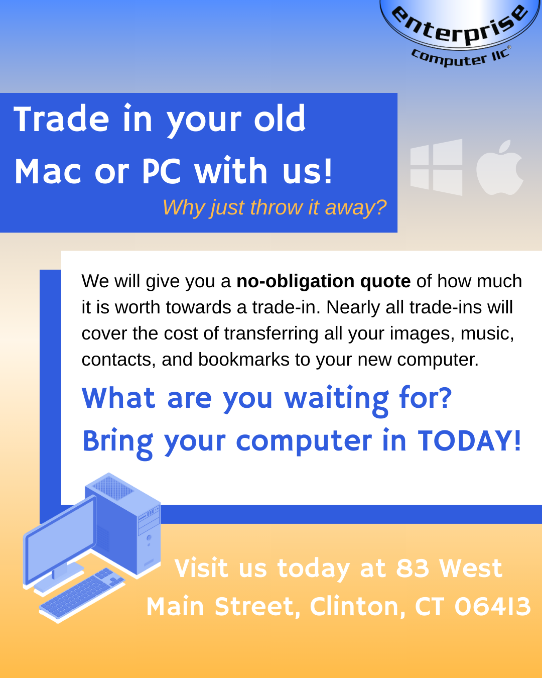 Trade in your old Mac or PC with us!